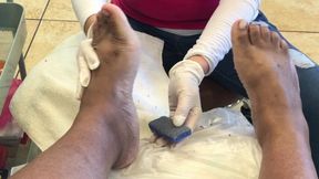 Pedicure in nail salon