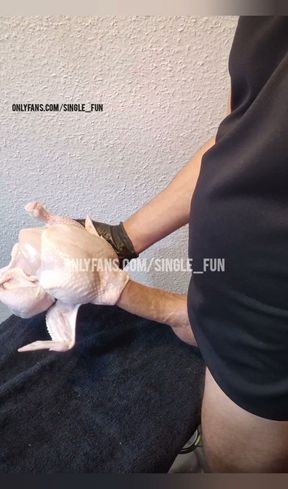 Fuck chicken before cooking