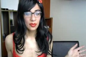 Bony Glasses Trans hottie In nylons Jizzes Showcase