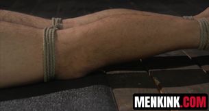 Deprived David Emblem milks his cock with pounding fuck machine