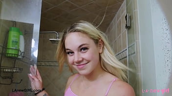 Show-Stopping Blonde Beauty took a shower