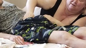 Stepmom sucks my dick during a break