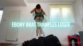 Ebony brat tramples loser