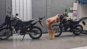 A Promiscuous Married Woman Works At A Car Wash Completely Naked To Attract More Customers