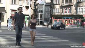 ”Big Breasted Romanian screwed in public”