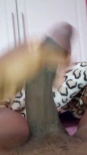 POV - Stroking My Black Cock