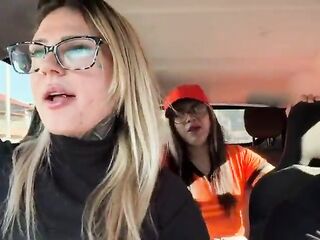 I discovered a cashier at the bus stop and asked her to be a porn actress! We started making out right there in public, giving a kiss and sucking every other's throats, and then we banged in the car.
