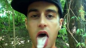Solo Long Cum Play in Mouth - 3 Strangers Loads Chewed Till Cumfoam and Swallowed