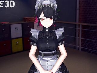 Jane Doe bangs Maid Ellen's mouth and then gives her a thick creampie in standing doggy(Futa, Hardcore, Throatpie, Creampie, Cumflation)