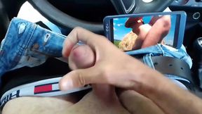 Almost get cought by my BOSS while I was jerking off in a car!! POV