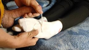Stepsister Ruined Your Orgasm With Her Feet in WHite Socks (MP4)