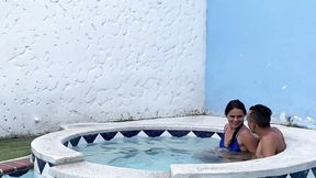 BIG ASS LATINA HOUSEWIFE IS FUCKED IN THE JACUZZI BY HER HORNY BROTHER-IN-LAW