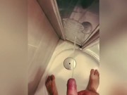 Hot pissing in the shower, full bladder