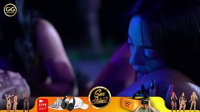 Lesbian swallowing dildo while getting penetrated (GGMansion)