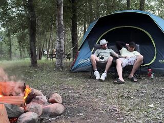 Sucking his mushroom head during the time that camping