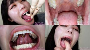 Hikage Hinata - Showing inside cute girl's mouth, chewing gummy candys, sucking fingers, licking and sucking human doll, and chewing dried sardines - MOV 1080p