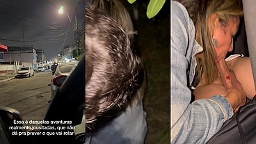 Cantada no bar, comida na moita, Belinha não resistiu ao tesão da rua