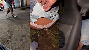 Cantada no bar, comida na moita, Belinha não resistiu ao tesão da rua