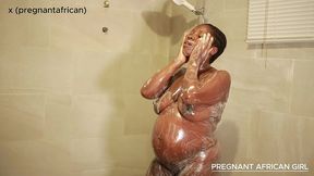 pregnant ghana girl bath shower with blowjob