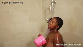 pregnant ghana girl bath shower with blowjob