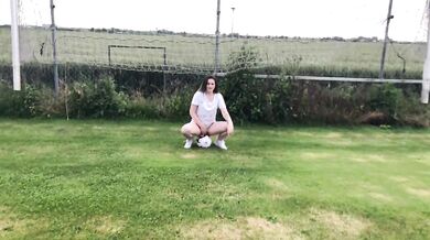 TEEN EM in public anal plug creampie german outdoor