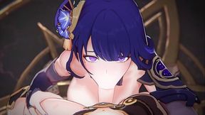 Genshin Impact - Raiden Shogun titsjob and blowjob