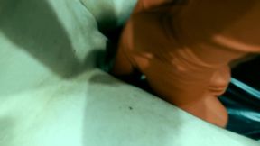 PERFORATED BALLS - the leg of the chair on slave balls - Unique CBT