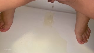 A quick pee and sperm out in the neighbor's bathroom