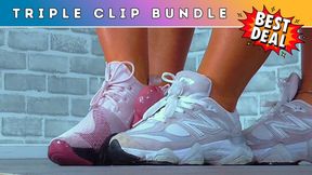 Goddess Amber & Miss Lucy - Stomping Your Balls & Edging Your Cock Under Our Sweaty Gym Trainers (227B) - Triple Bundle 1 - Cock Trampling Shoejob