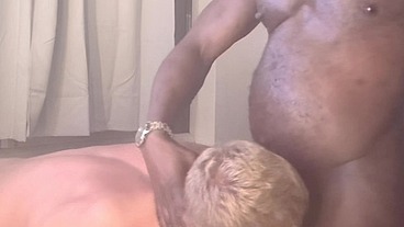 Interracial Deep Throat and Nippleplay