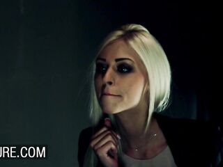 Blond Chloe Lacourt quickie in ladies room