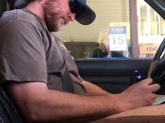 Horny Guy Bustin A Nut at the Bank ( Hands free Public Cum )