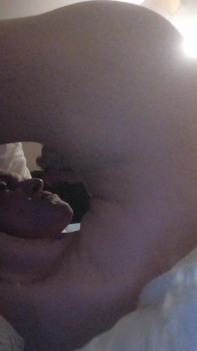 Me, bending and licking+sucking my own circumcised dickhead.