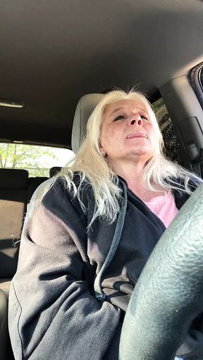 Quietly fingering myself in parking lot