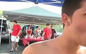 Twink Pledges Public Blowjob