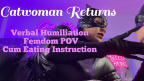 CEI Catwoman Returns Cosplay JOI BBW Body Worship Boob Pussy Play & Verbal Humiliation & Face Sitting