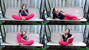 Fit Asian Smoking and Coughing in a swing in her backyard volume 38 Non Nude ****mp4****