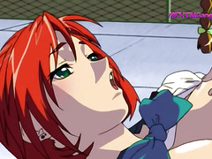 Horny anime lesbian teens skip class to lick pussy in the schoolyard