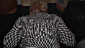 Public slut enjoys fucking on BWC after throating it