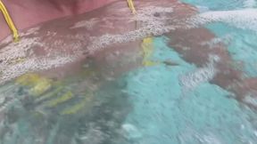 Artemisia Love flashing her juicy tits in the Jacuzzi and playing with water!