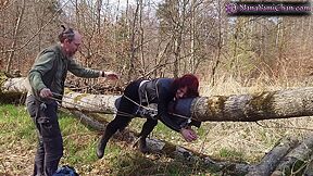 Shes Tied In Public Forest & Hit With Cane & More To Orgasm Then Discovered! - Preview