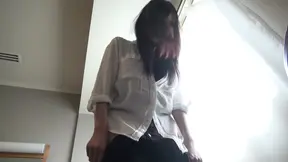 Amateur MILF smiles while being filmed as lingerie model.
