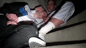 scally boys in jogign and sneakers fuck in domination
