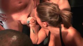 Massive bukkake orgy - cock&#x1F32D; lovers gear up for intense cumshot fest (Missy Kink)