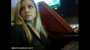 Hot Blonde Public flashing in a bar