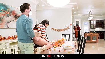 Lucky Stepsons and Stepdad Pass Around Their Stepmom and Stepsis During Holiday Dinner