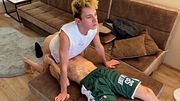 Part 1: A guy licks his friend's feet, a deep throat blowjob, and a cute twink's ass gets fucked.