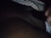 Sneaky undercover pussy play next to boyfriend mini clip