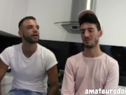 AmateursDoIt - Monster cock stud fucks hairy jock in kitchen before cumshot