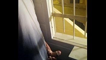 Jerking Off My Big Uncut Cock Public On My Window Till I Cum - Camilo Brown